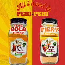 Load image into Gallery viewer, Rooted Peepul Peri Peri combo: Hot Peri Peri Seasoning (70g), Zesy Peri Peri Seasoning (70g)