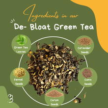 Load image into Gallery viewer, Debloat Herbal Green Tea | Coriander Fennel Cumin Ajwain Blend | Digestion & Gut Support | Detox Bloating Relief Tea
