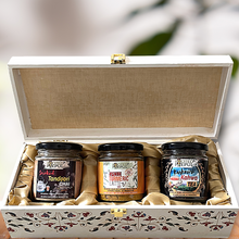 Load image into Gallery viewer, Gift Box - Smoked Tandoori Chai Masala, Spiced Turmeric Latte & Kashmiri Kahwa Tea