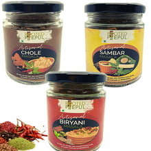 Load image into Gallery viewer, Artisanal Biryani Masala, Chola Masala, Sambar Masala Combo (75Gms x3)