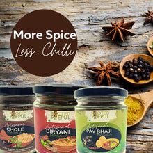 Load image into Gallery viewer, Artisanal Biryani Masala, Pav Bhaji Masala, Chola Masala Combo (75Gms x3)