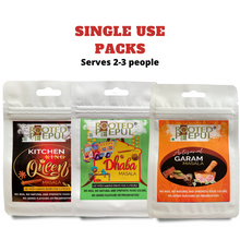 Load image into Gallery viewer, Single Use Tastemaker Combo : Kitchen Queen Masala, Dhaba Masala & Artisanal Garam Masala