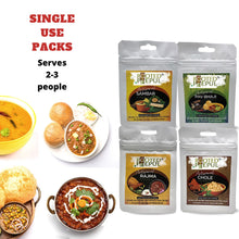 Load image into Gallery viewer, Single Use Combo : Chole Masala, Pav Bhaji Masala, Sambar Masala, Rajma Masala