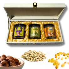 Load image into Gallery viewer, Dry Fruits Gift Box for Diwali - Roasted Almonds, Roasted Cashews, Raisins
