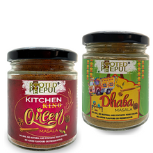 Load image into Gallery viewer, Taste Maker Combo: Kitchen Queen Masala &amp; Dhaba Masala ( 75g X 2 )
