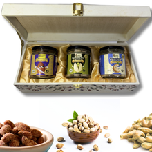 Load image into Gallery viewer, Dry fruits Gift Box for Diwali - Masala Almonds, Masala Cashews, Pistachios
