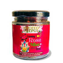 Load image into Gallery viewer, Rose Mint Green Tea | Cooling Herbal Blend | Stress Relief &amp; Digestion Support | Refreshing Detox Green Tea| 50g
