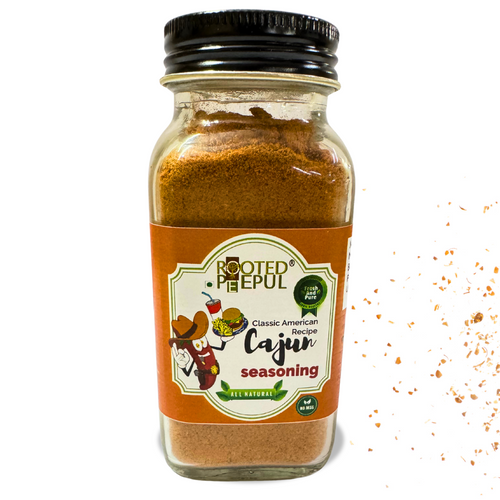 Cajun Seasoning Bottle Front – Rooted Peepul 70g