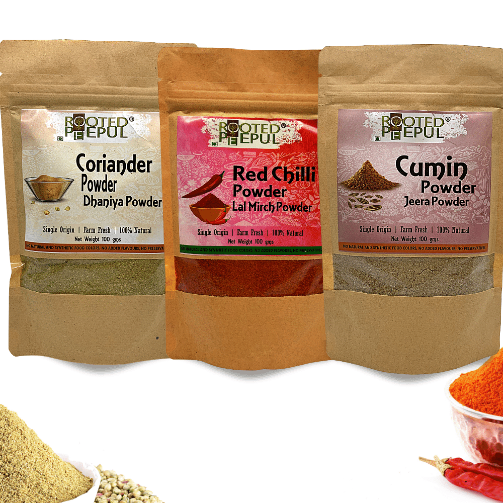 Daily Spice Combo: Red Chilli Powder + Cumin Powder + Coriander Powder