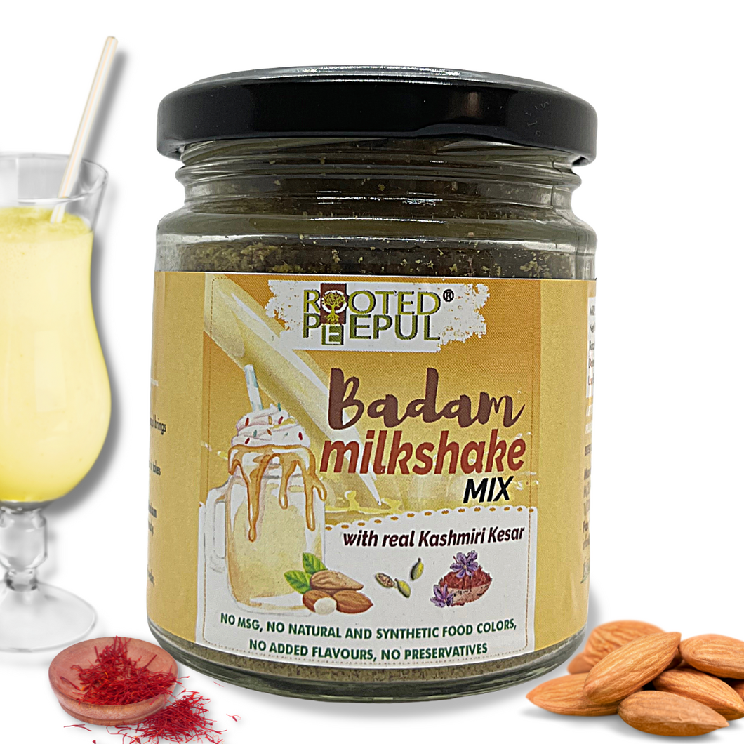 Rooted Peepul Badam Milk Shake Mix | With pure kesar| 75g