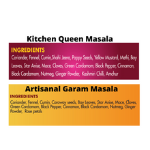 Load image into Gallery viewer, Single Use Combo : Kitchen Queen Masala &amp; Artisanal Garam Masala
