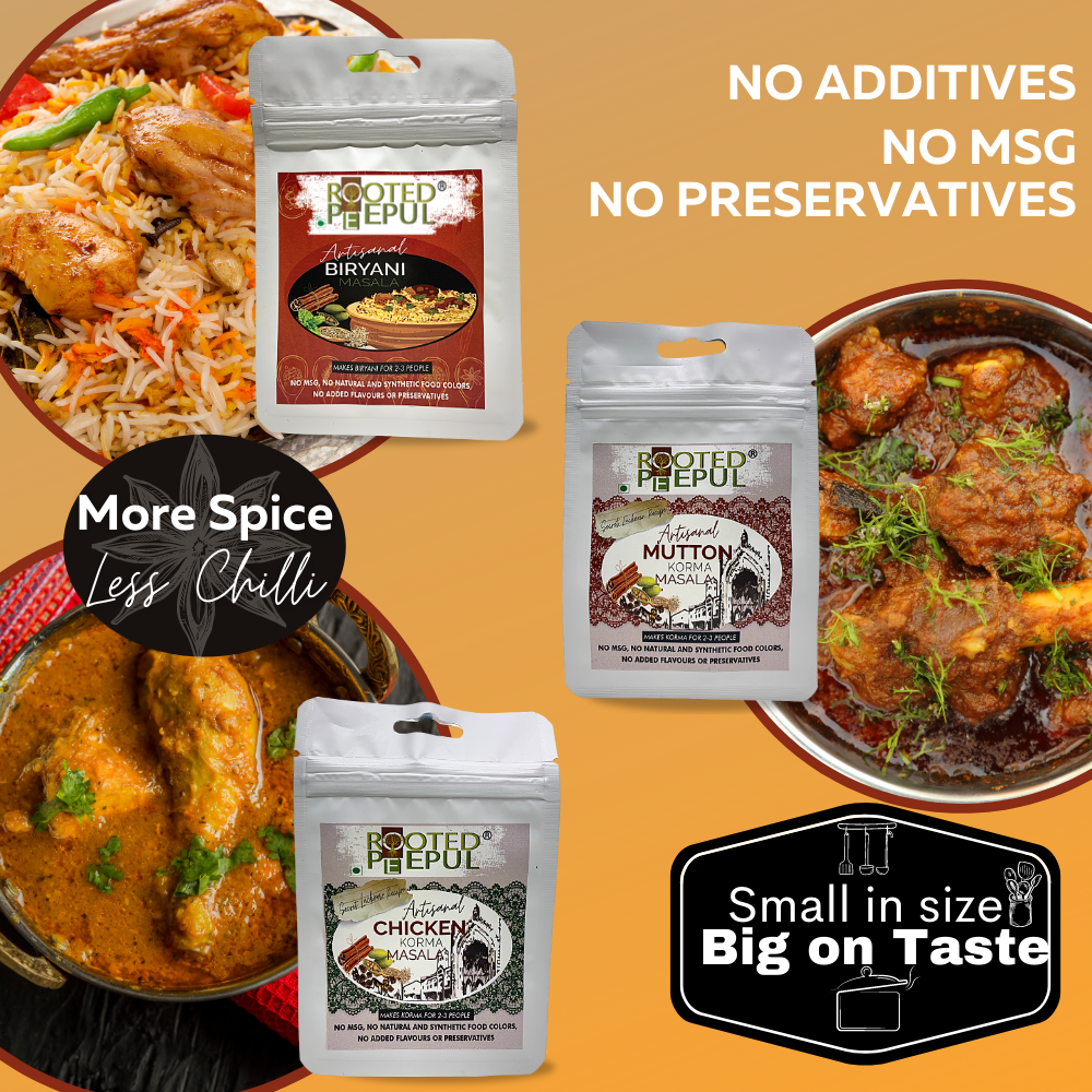 Rooted Peepul Single Use Non Veg Combo: Biryani Masala, Chicken